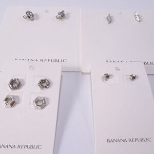BANANA REPUBLIC LOT OF 4 EARRINGS SILVER STUD EARRINGS 138